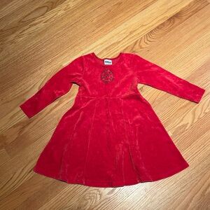 OshKosh B'gosh Girl’s Holiday Red Velvet Dress. Size 4T. EUC